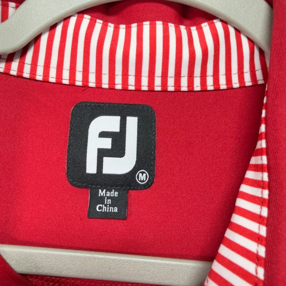 FootJoy Mens Performance Golf Polo Shirt Red Short Sleeve Embroidered Logo M